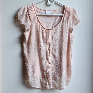 Lauren Conrad Pink/Peach Cap Sleeve Blouse Size Medium
